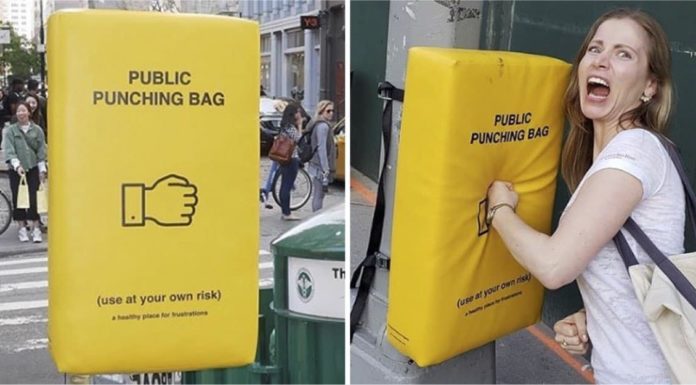Insólito: en Manhattan instalaron sacos de boxeo para aliviar el estrés de la ciudad