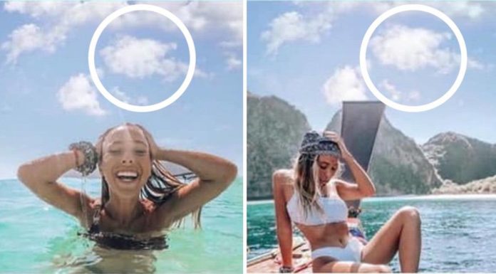 Bloguera argentina usa cielos idénticos para casi todas sus fotos. Siempre la sigue la misma nube