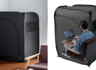 Una carpa interior diseñada para aislarse y trabajar mejor dentro de casa.