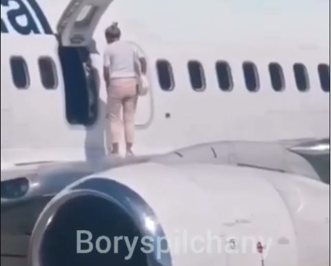 El impactante momento en que una pasajera dio un paseo en el ala de un avión