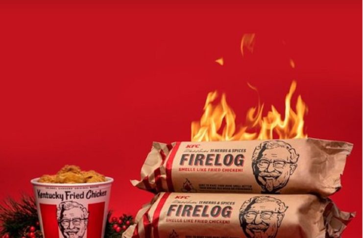 KFC Innova y vende para navidad troncos de madera que huelen a pollo frito