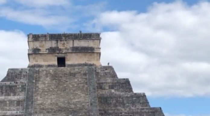 Perro ‘turista’ burló la seguridad y subió la pirámide de Chichén Itzá en México